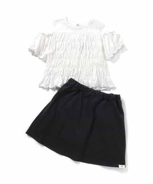 ☆4/28(火)お昼12:59まで3点10％OFF☆肩あきシャーリングセットアップ