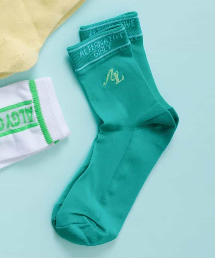 足口ロゴカラフルシースルーソックス