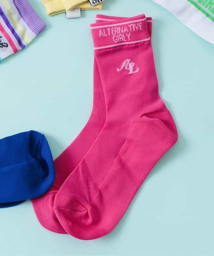 足口ロゴカラフルシースルーソックス