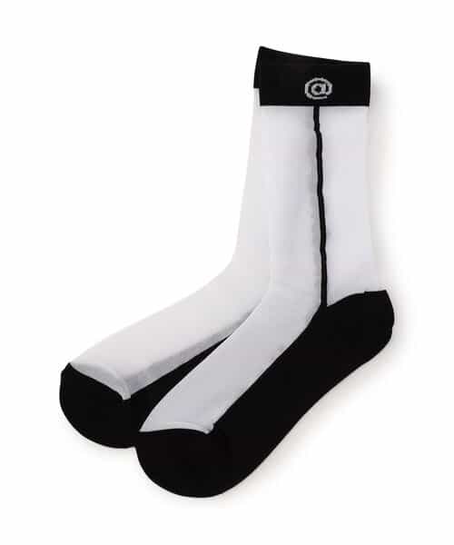 タテラインシースルークルーソックス