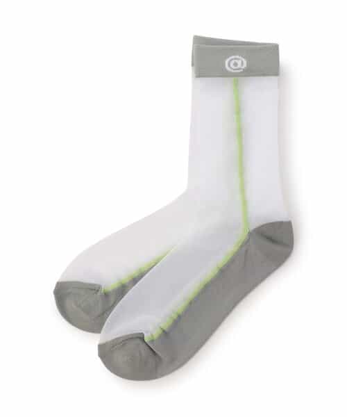 タテラインシースルークルーソックス