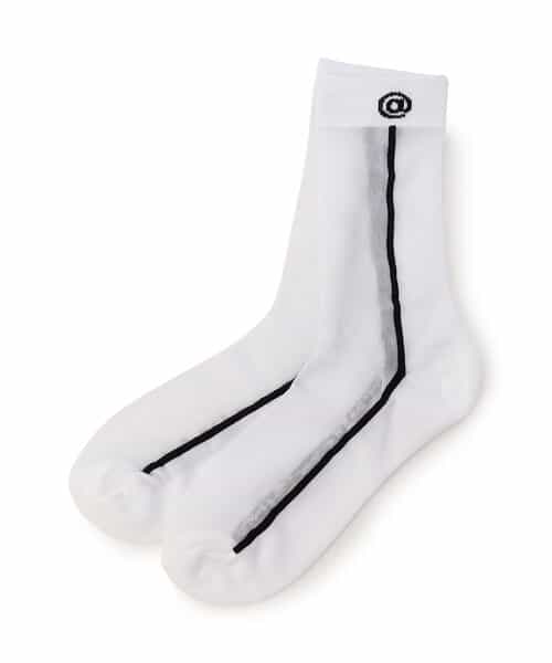 タテラインシースルークルーソックス