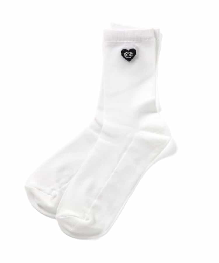 ワンポイントラメシアークルーソックス