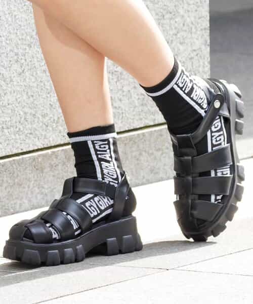 タテロゴシースルークルーソックス