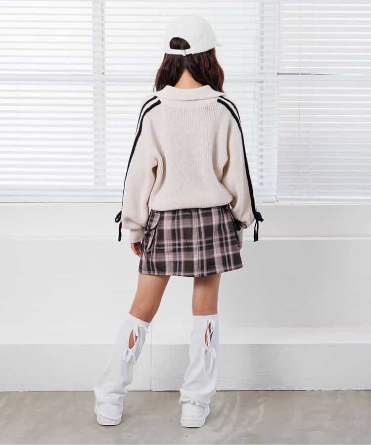 ラインりぼんニットカーデ_957969