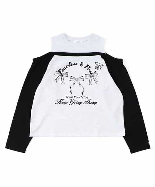 肩あきレイヤードロンT
