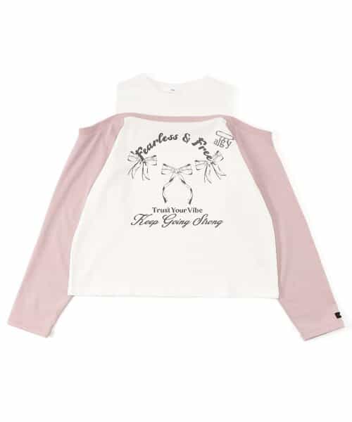 肩あきレイヤードロンT