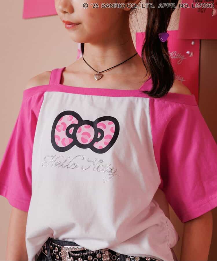 【ハローキティ】ギャルオフショル風Tシャツ_853055