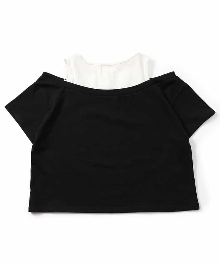 ★送料無料★肩あきドッキングT_906447