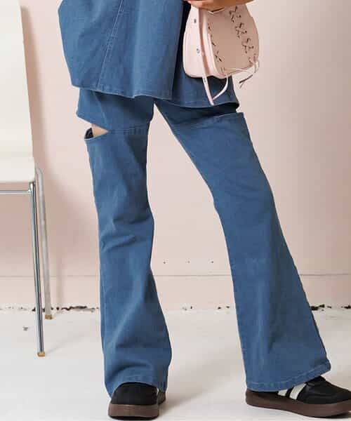 ★SALE★サイドカットフレアパンツ