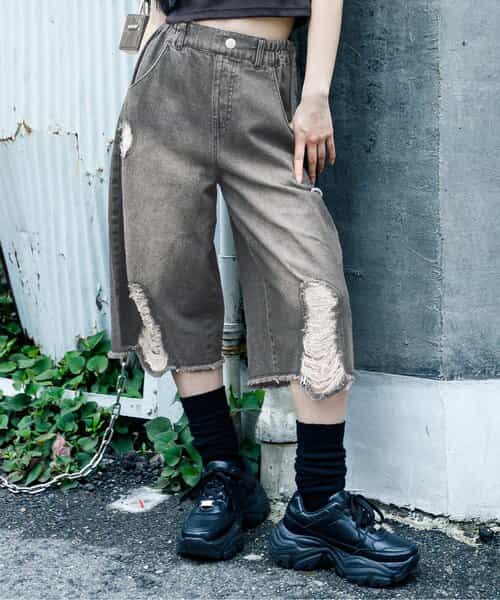 ★SALE★グランジワイドハーフパンツ