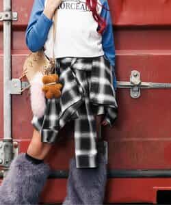 シャツ巻き風チェックキュロット