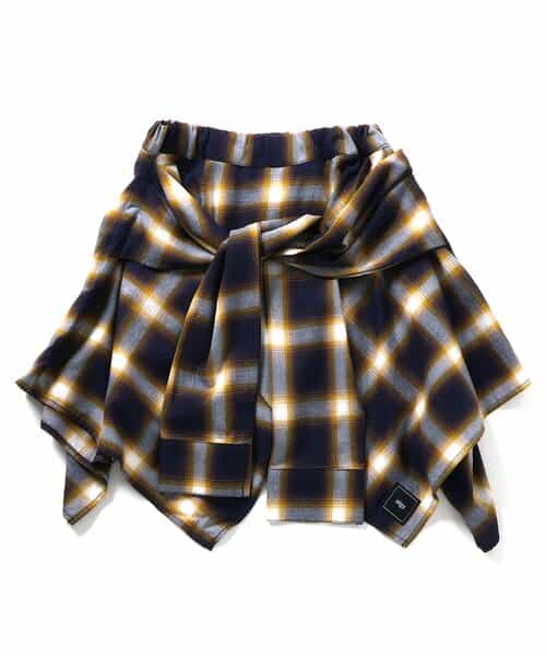 シャツ巻き風チェックキュロット