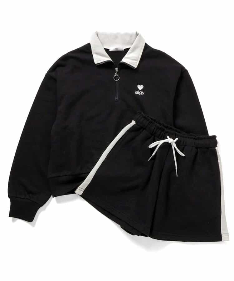 ハーフジップウラ毛セットアップ