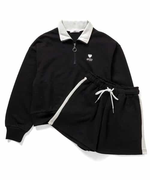 ハーフジップウラ毛セットアップ