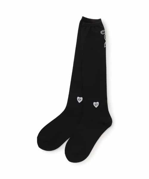 りぼん柄ハイソックス