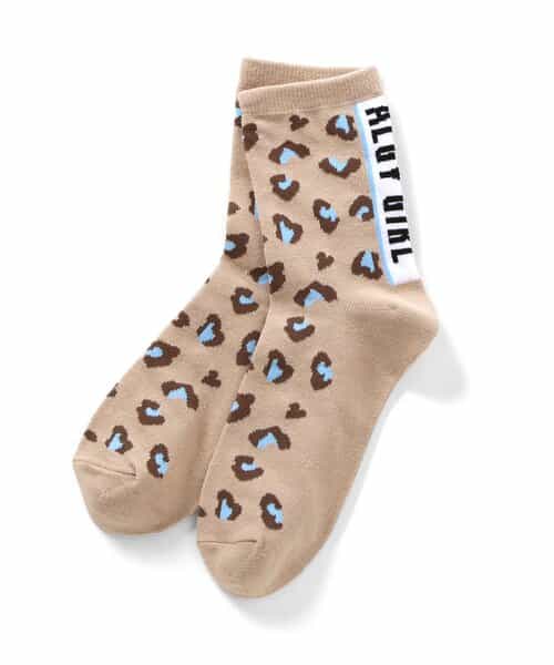 アニマル総柄クルーソックス