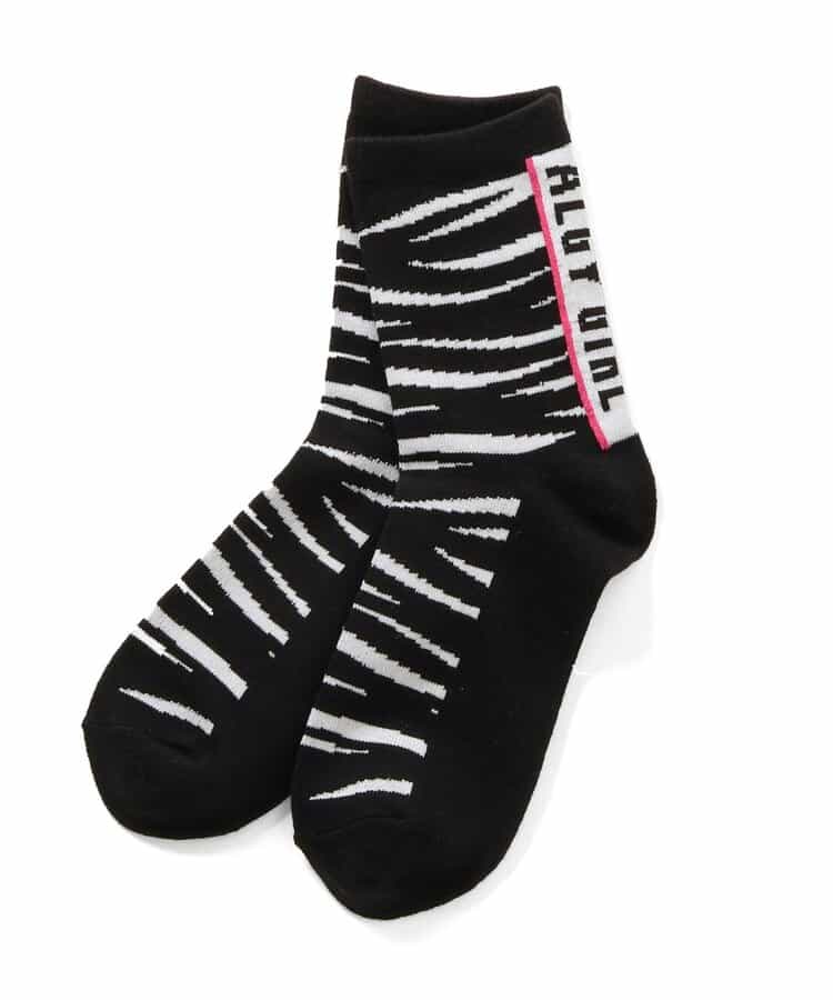 アニマル総柄クルーソックス