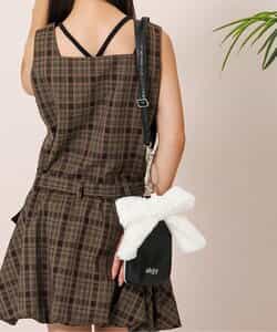 エコファーりぼん付きポーチショルダー