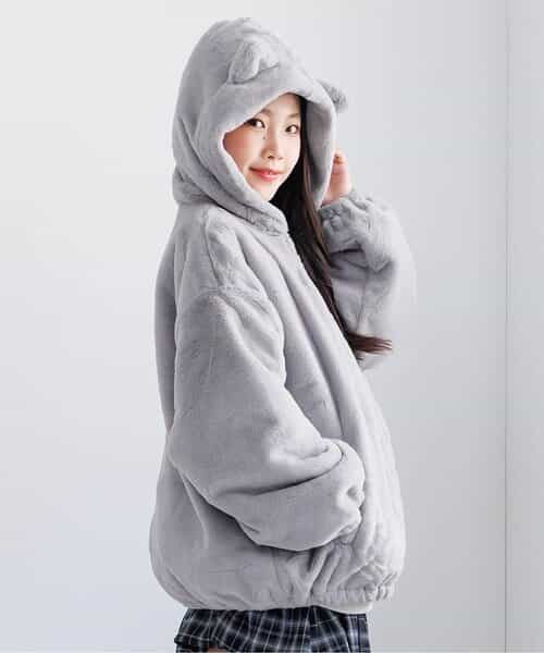 ★【アウター総選挙 第1位】期間限定SALE★ネコミミBIGエコファーアウター