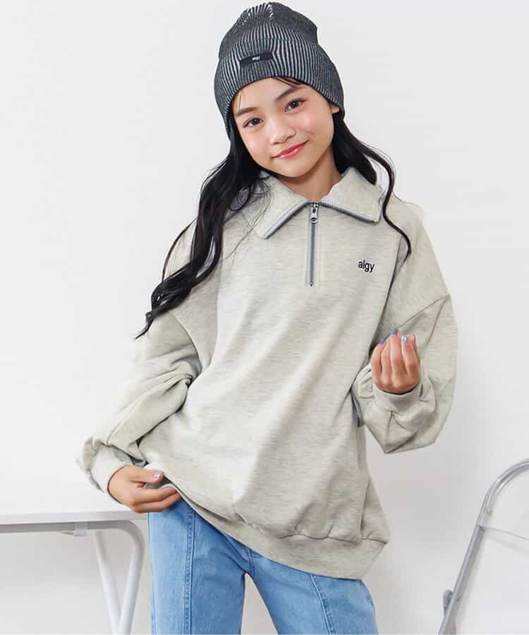 ハーフジップハートBIGトレーナー