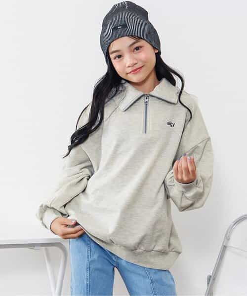 ハーフジップハートBIGトレーナー