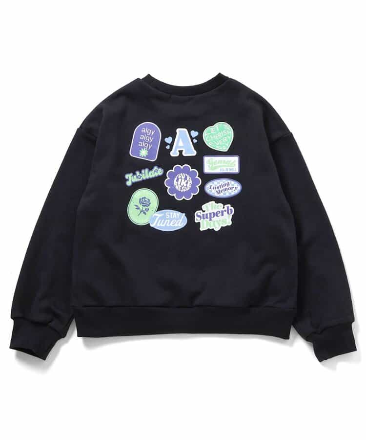 裏起毛バックワッペントレーナー