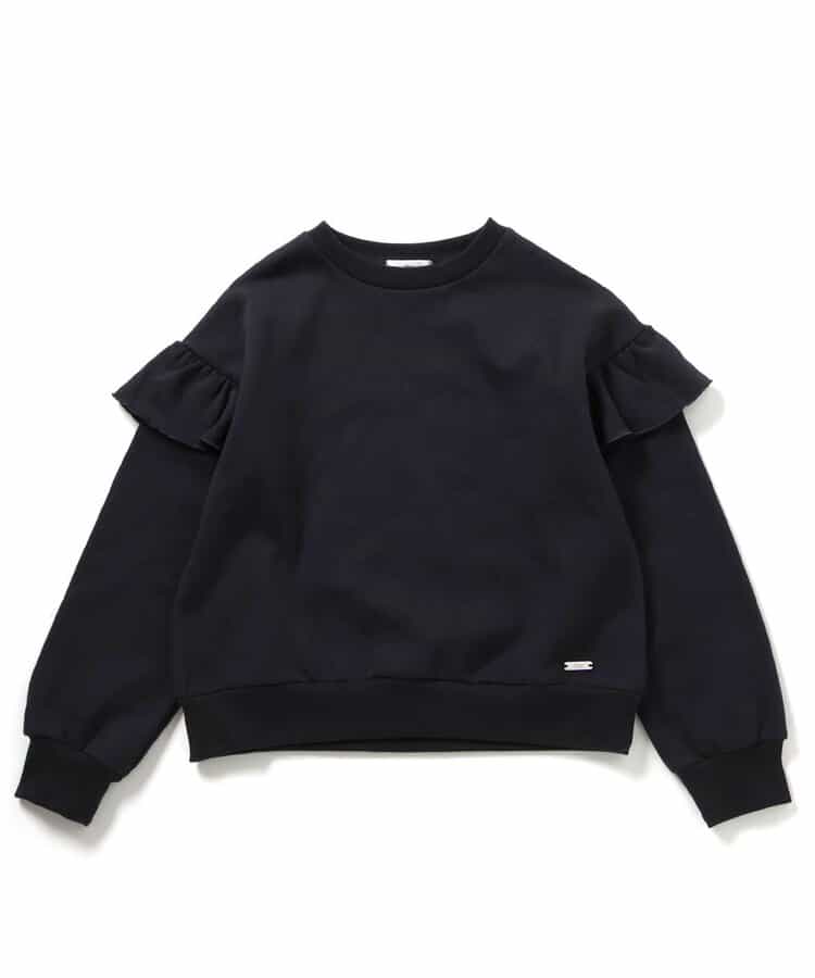 裏起毛肩フリルトレーナー