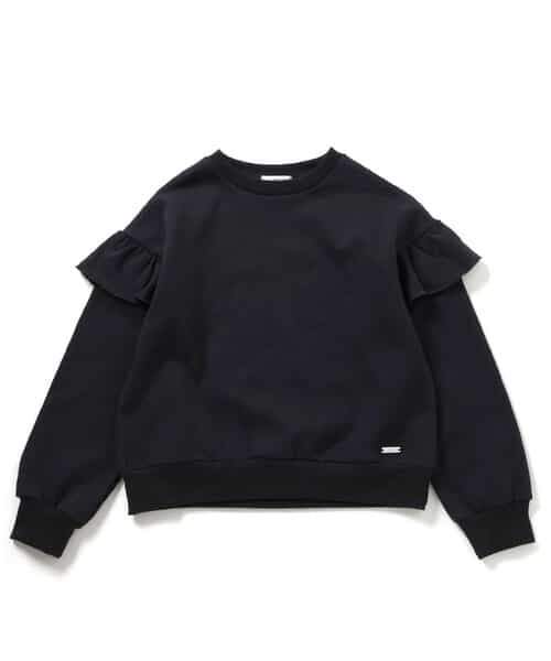 裏起毛肩フリルトレーナー