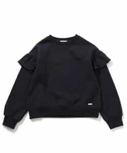 裏起毛肩フリルトレーナー