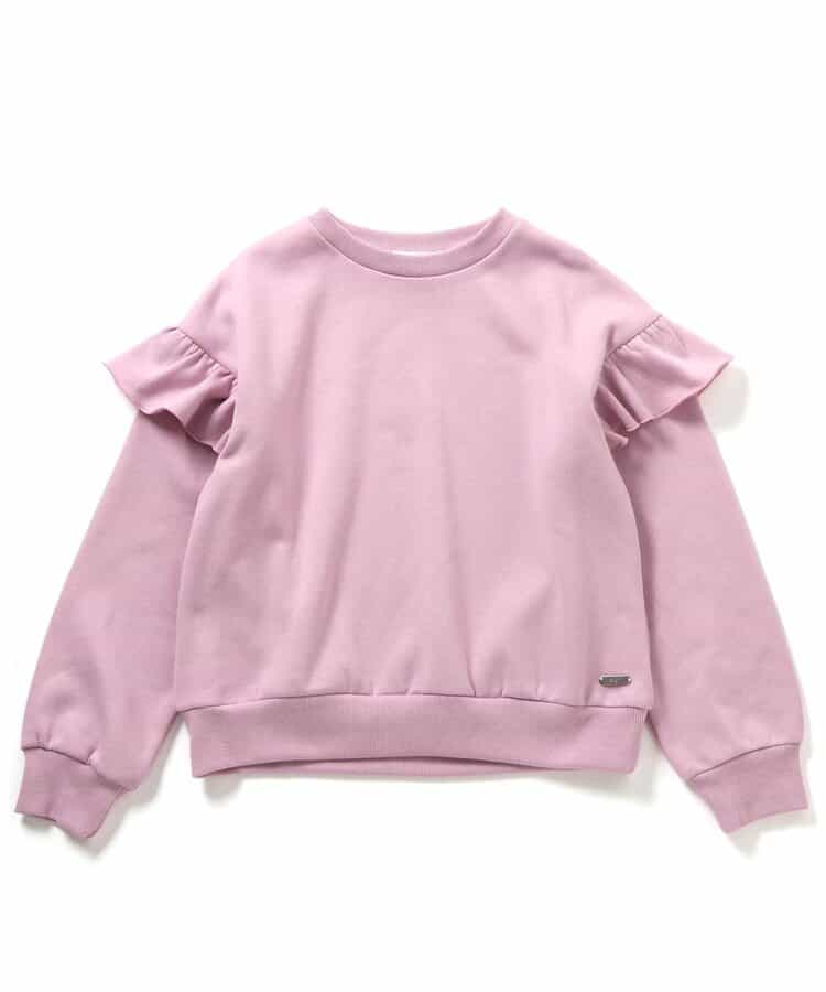 裏起毛肩フリルトレーナー