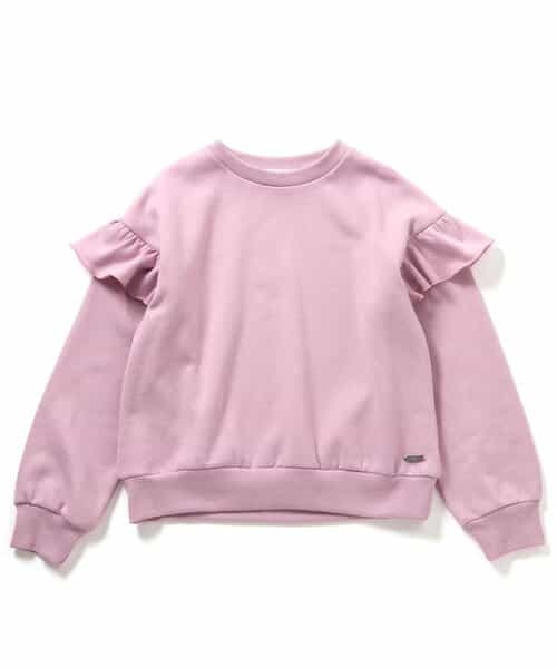 裏起毛肩フリルトレーナー