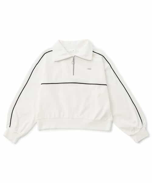 裏毛ハーフジップトップス