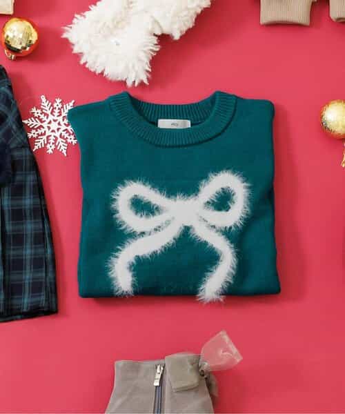 シャギーりぼんニット