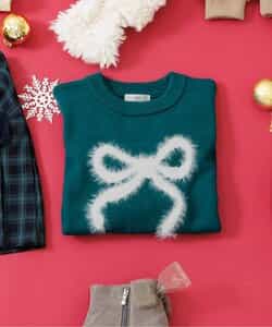 シャギーりぼんニット