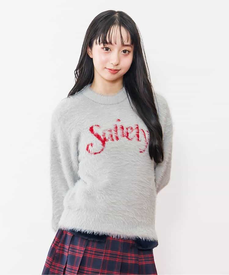 ロゴジャガードシャギーニット