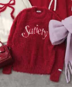 ロゴジャガードシャギーニット