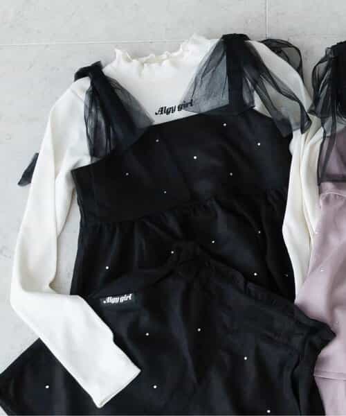 ★SALE★【セットアップ可】キラキラキャミ＆リブロンTセット