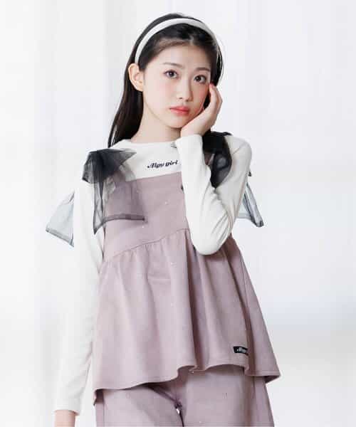 ★SALE★【セットアップ可】キラキラキャミ＆リブロンTセット