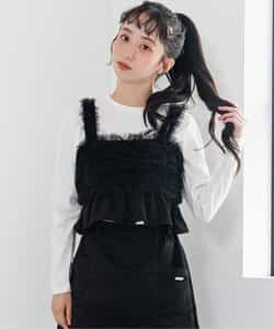 【セットアップ対応】スエードフリルキャミ＆ロンTセット