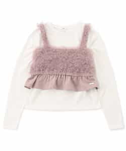 【セットアップ対応】スエードフリルキャミ＆ロンTセット