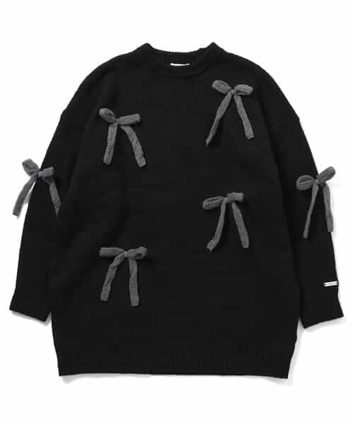 ニットりぼんミニワンピ