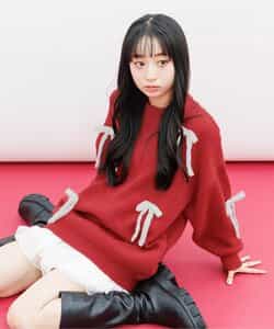 ニットりぼんミニワンピ