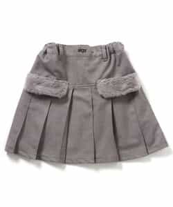 エコファーフラッププリーツスカート
