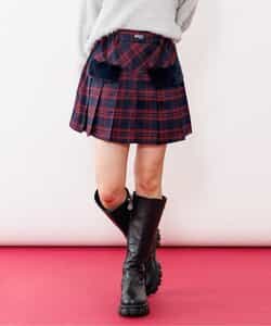 エコファーフラッププリーツスカート