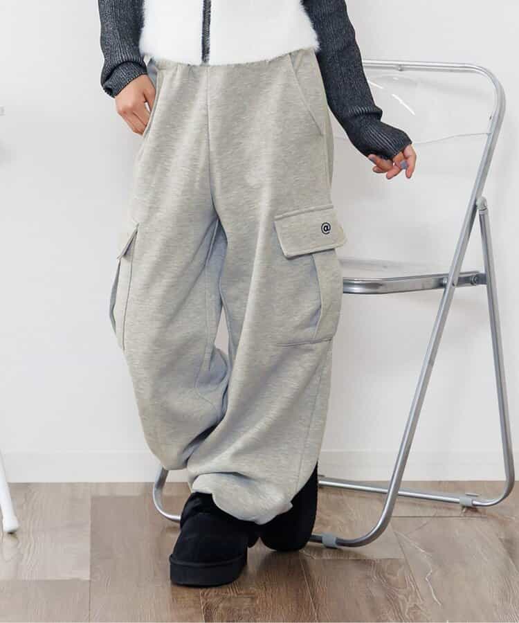 裏起毛フロントネームカーゴパンツ