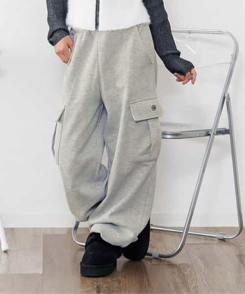 裏起毛フロントネームカーゴパンツ