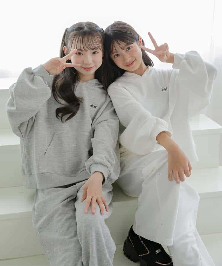りぼんアップリケ裏毛セットアップ_989804