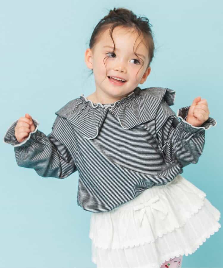 WEB限定 メローフリル衿Tシャツ