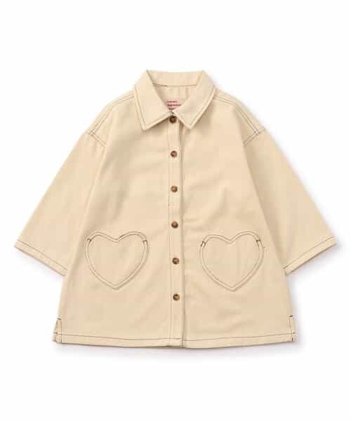 ハートポケットシャツワンピース